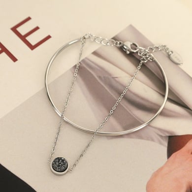 1 Stück Simple Series Einfache geometrische Edelstahl 18 Karat vergoldet Damen Charm Armbänder h5 